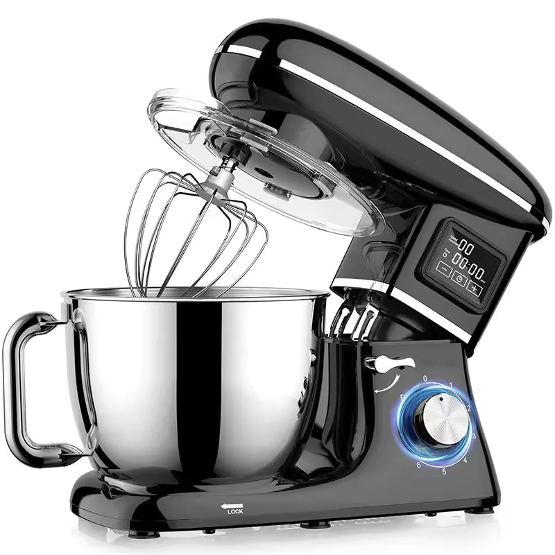 Stand Mixer 1500W, 6.5L Stainless Steel Bowl 6-Speed, Silent Design Smart Display Multi-Functional Dough Mixer