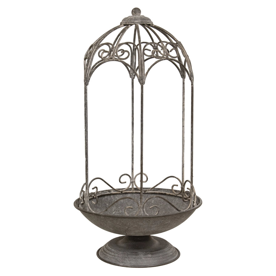Metal Ornate Birdcage Planter